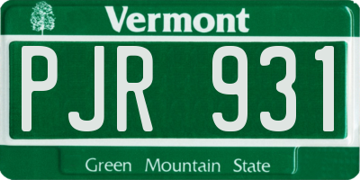 VT license plate PJR931