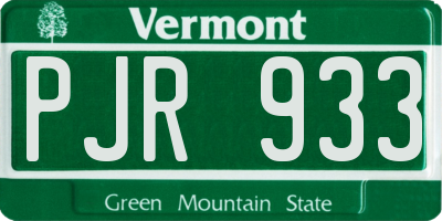 VT license plate PJR933
