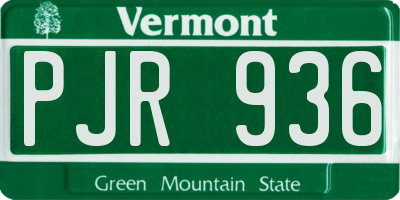 VT license plate PJR936