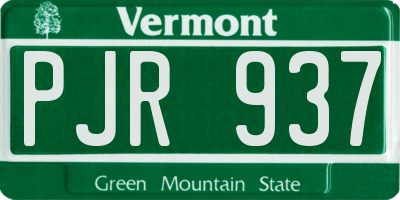 VT license plate PJR937