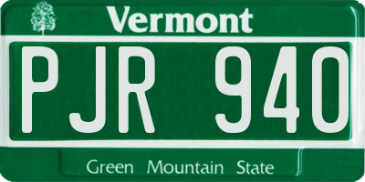 VT license plate PJR940
