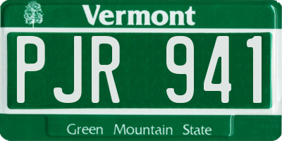 VT license plate PJR941