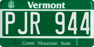 VT license plate PJR944
