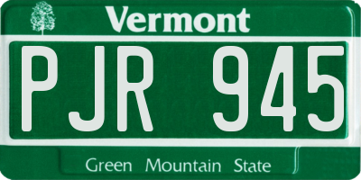 VT license plate PJR945