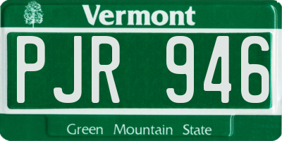 VT license plate PJR946