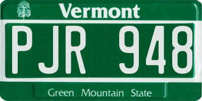VT license plate PJR948