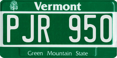 VT license plate PJR950