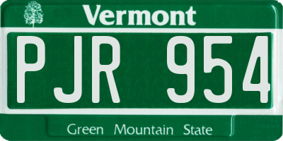 VT license plate PJR954