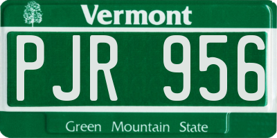 VT license plate PJR956