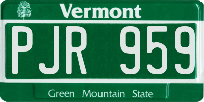 VT license plate PJR959