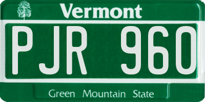 VT license plate PJR960