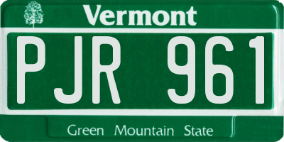 VT license plate PJR961