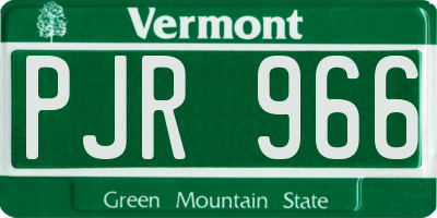 VT license plate PJR966