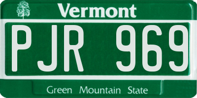 VT license plate PJR969