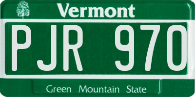 VT license plate PJR970