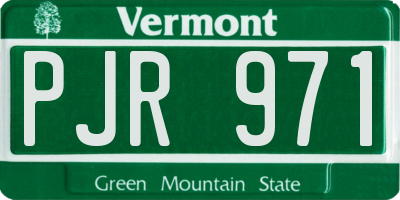 VT license plate PJR971