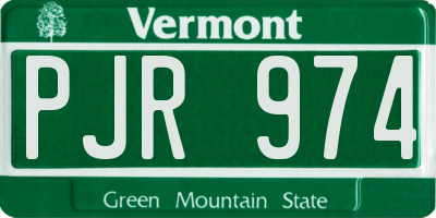 VT license plate PJR974