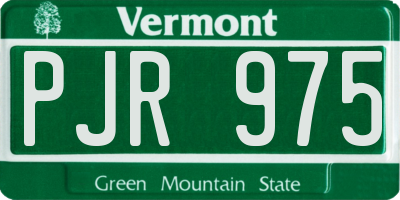 VT license plate PJR975