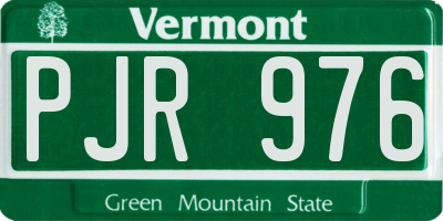 VT license plate PJR976
