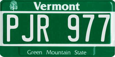 VT license plate PJR977