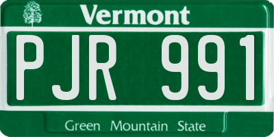 VT license plate PJR991