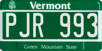 VT license plate PJR993