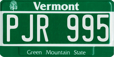 VT license plate PJR995
