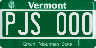 VT license plate PJS000