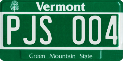 VT license plate PJS004