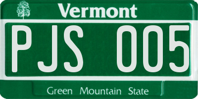 VT license plate PJS005