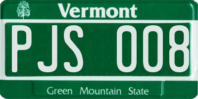 VT license plate PJS008