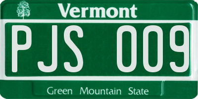 VT license plate PJS009