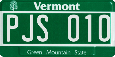 VT license plate PJS010
