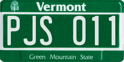 VT license plate PJS011