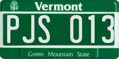 VT license plate PJS013
