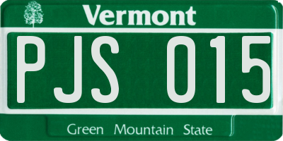 VT license plate PJS015