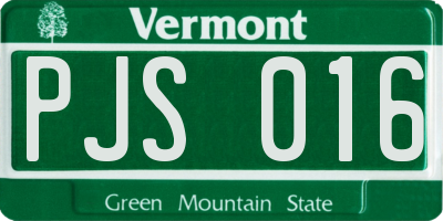 VT license plate PJS016