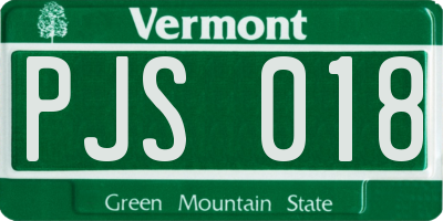 VT license plate PJS018