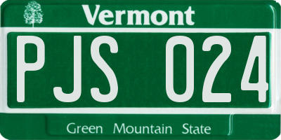 VT license plate PJS024