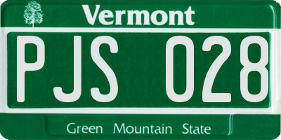 VT license plate PJS028