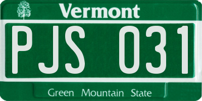 VT license plate PJS031