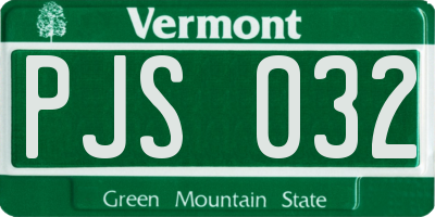 VT license plate PJS032