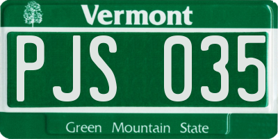 VT license plate PJS035
