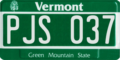 VT license plate PJS037