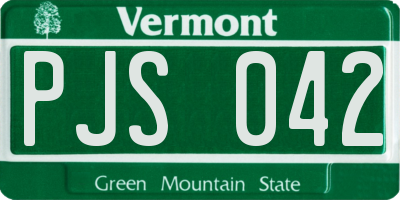 VT license plate PJS042