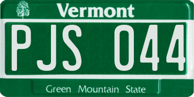 VT license plate PJS044