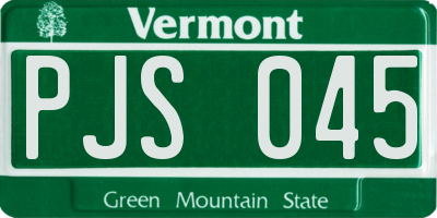 VT license plate PJS045