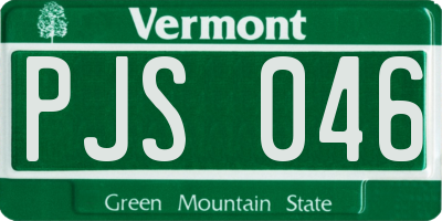 VT license plate PJS046
