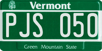 VT license plate PJS050