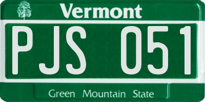 VT license plate PJS051